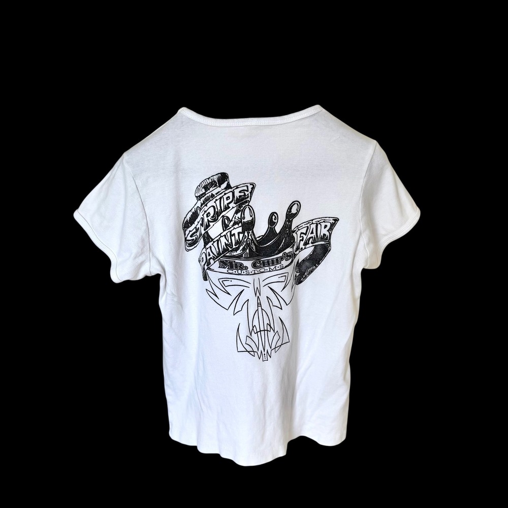 Mr‎ Chips Customs Baby Tee White Y2K Short Sleeve T-Shirt